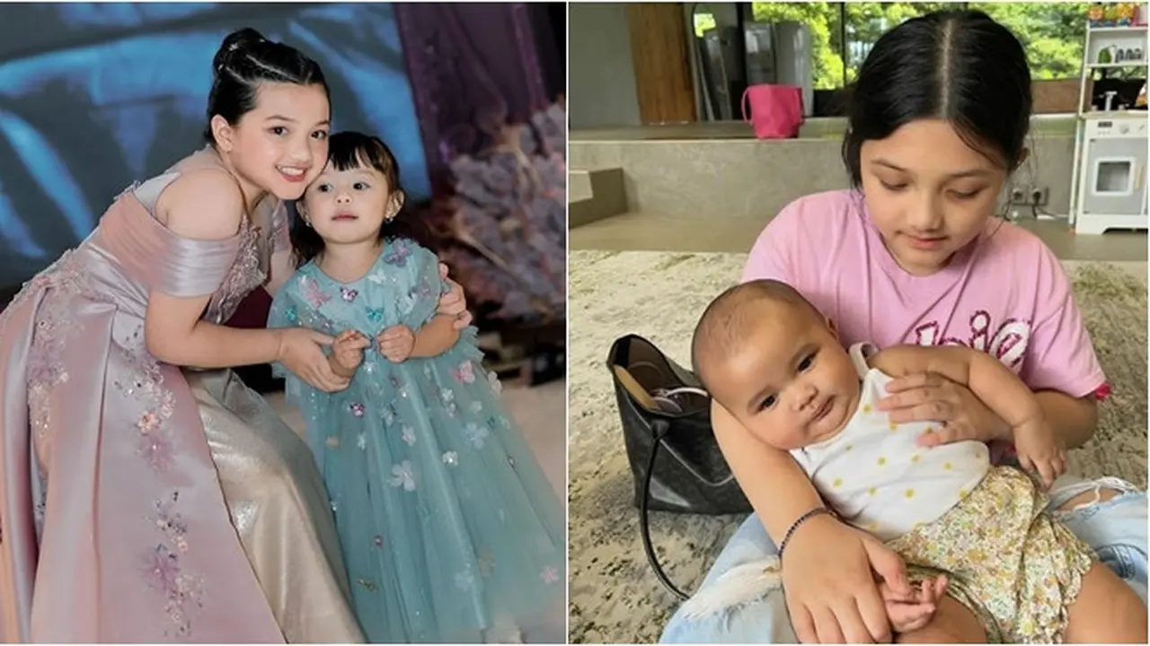6 Potret Arsy Hermansyah Momong Ameena dan Azura, Jadi 'Onty' Kesayangan