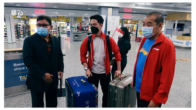 6 Potret Atlet Indonesia Tiba di Finlandia, Siap Berlaga di Sudirman Cup 2021