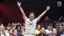 Wakil Gubernur DKI Jakarta, Sandiaga Uno saat menghadiri 100 Hari Menuju Asian Games 2018, di Studio 6 Emtek City, Jakarta Kamis (10/5). Kegiatan Konser 100 Hari Menuju Asian Games 2018 dimeriahkan artis dan atlet nasional. (Liputan6.com/Faizal Fanani)
