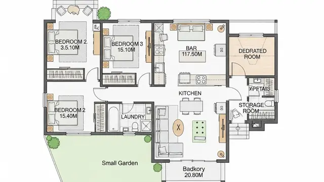 Desain Rumah dengan Ruang Gudang di Kampung