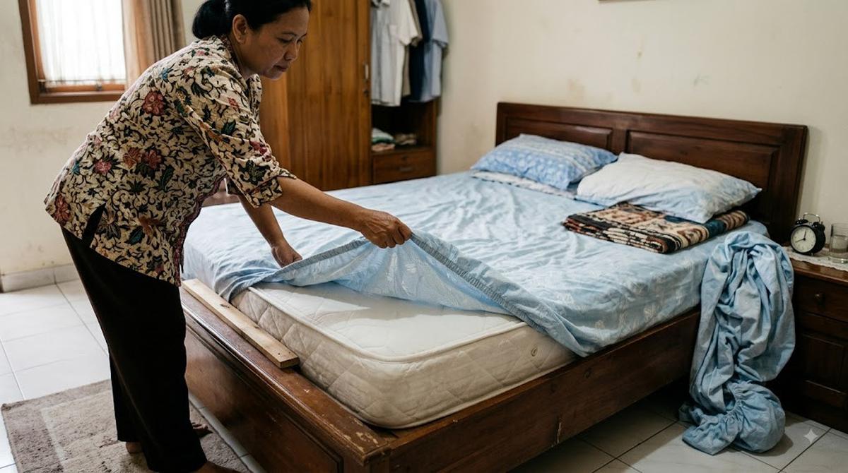 Lepaskan Semua Sprei dan Pelindung Kasur