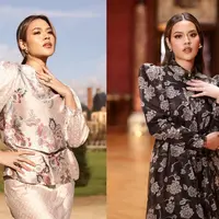 Baju Lebaran identik dengan kaftan dan gamis. Namun Raisa buktikan tampil elegan di hari Lebaran bisa dengan dress hingga blouse [@raisa6690]