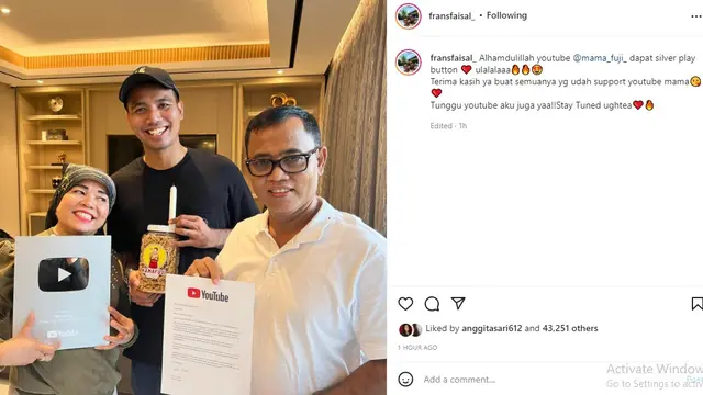 Ibunda Fuji, adik mendiang Bibi Andriansyah (Foto: Instagram/@fransfaisal_)