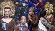 Momen saat Megawati Soekarno Putri dan Puan Maharani datang ke resepsi pernikahan Thariq Halilintar dan Aaliyah Massaid. (Dok: YouTube Thariq Halilintar)