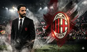 Ilustrasi Ruben Amorim, AC Milan. (Foto by AI)