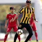 Striker Malaysia Hadi Fayyadh mencetak dua gol saat mengalahkan Timnas Indonesia U-19 di Paju Public Stadium, Paju, Senin (6/11/2017). (AFC)