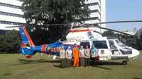 Polisi siapkan helikopter evakuasi Ahok usai sidang vonis. (Liputan6.com/Nanda Perdana Putra)