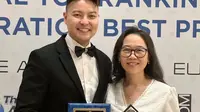 Arik Dediyono saat berhasil memenangkan penghargaan pada salah satu kategori Contact Center World Global.