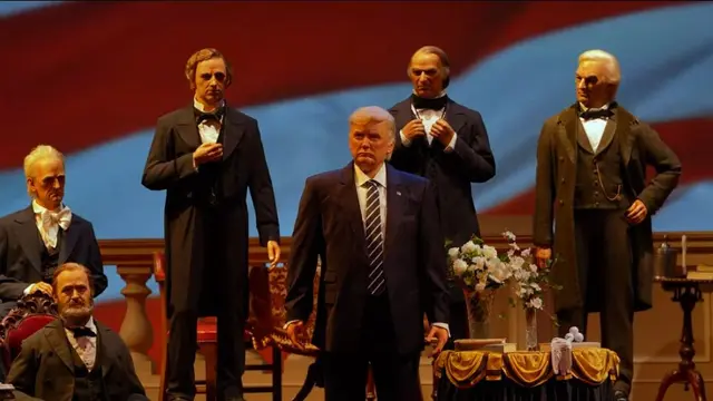 Animatronik Donald Trump yang Diubah Tampil Perdana di Disney's Hall of Presidents. (Dok: YouTube https://youtu.be/JyAilW0KfCo)