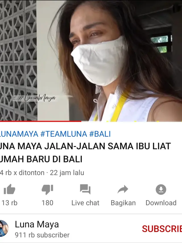 Unggahan Luna Maya. (Foto: YouTube Luna Maya)