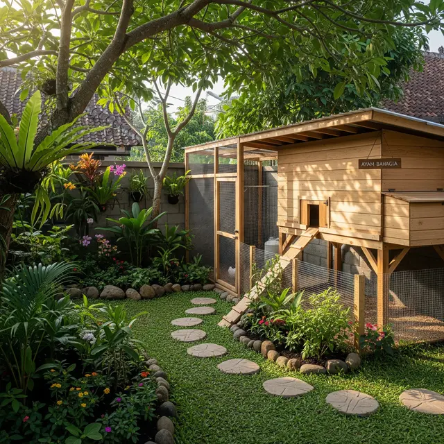 9 Desain Halaman Rumah Kombinasi Kebun dan Kandang Ayam, Solusi Urban Farming Estetik