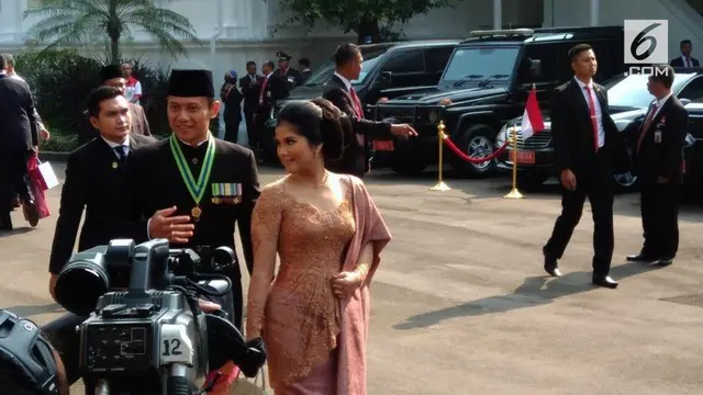 Putra Presiden ke-6 RI Agus Harimurti Yudhoyono menghadiri Upacara Hari Kemerdekaan di Istana Merdeka, Jakarta.