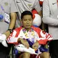 Kesedihan Evan Dimas, tak hanya mengalami cedera namun juga gagal menyabet medali emas SEA Games 2019. (Bola.com/M. Iqbal Ichsan).
