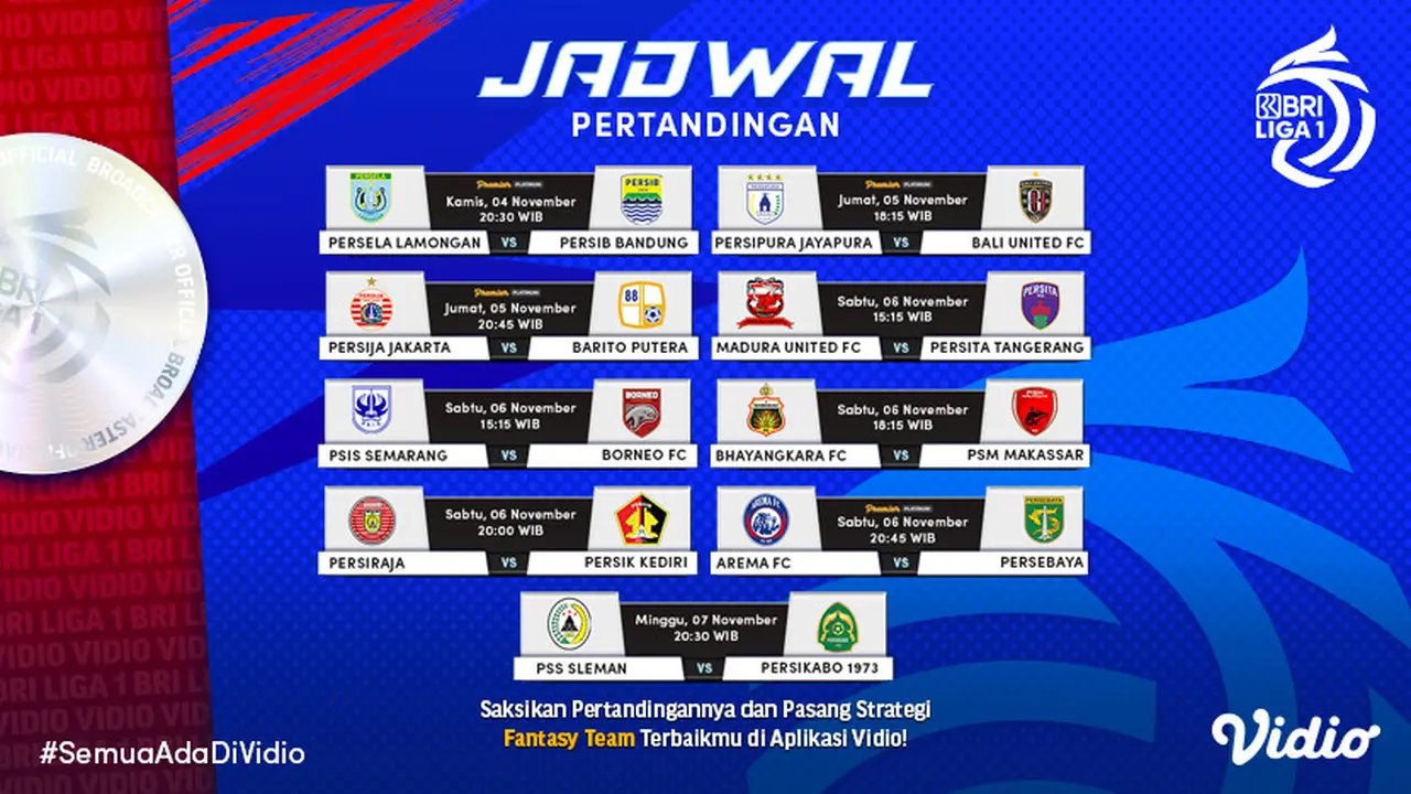 Jadwal lengkap BRI Liga 1 Mulai 4-7 November 2021