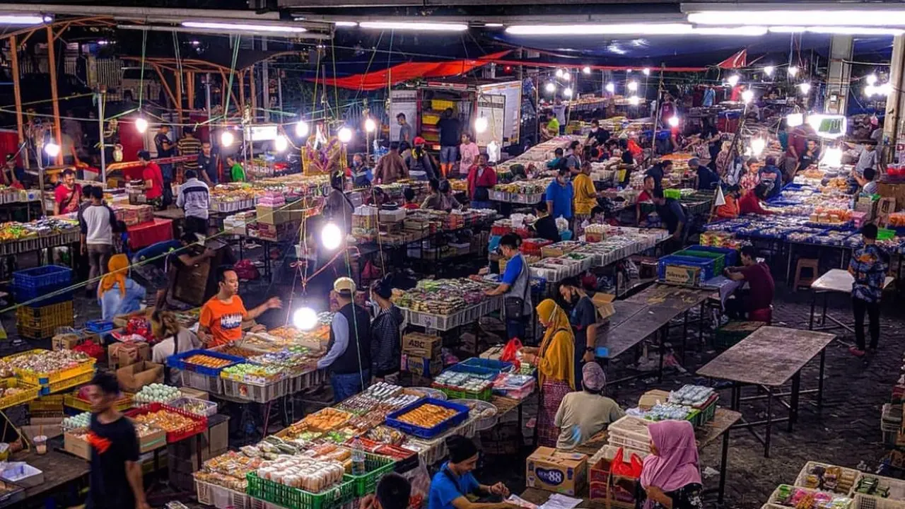 ilustrasi pasar kue subuh
