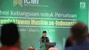 Ketua Umum ICMI Jimly Asshiddiqie memberikan sambutan pada acara Halalbihalal ICMI bertajuk Rekonsiliasi untuk Bangsa di Jakarta, Jumat (5/6/2019). ICMI mengajak seluruh elemen masyarakat untuk kembali bersatu dan melupakan perbedaan pilihan politik saat kontestasi Pilpres. (Liputan6.com/HO/Job)