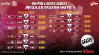 Tonton Live Streaming MLBB UniPin Ladies Series Week 3, 21-23 Agustus 2023 GRATIS di Vidio! (Sumber: dok. vidio.com)