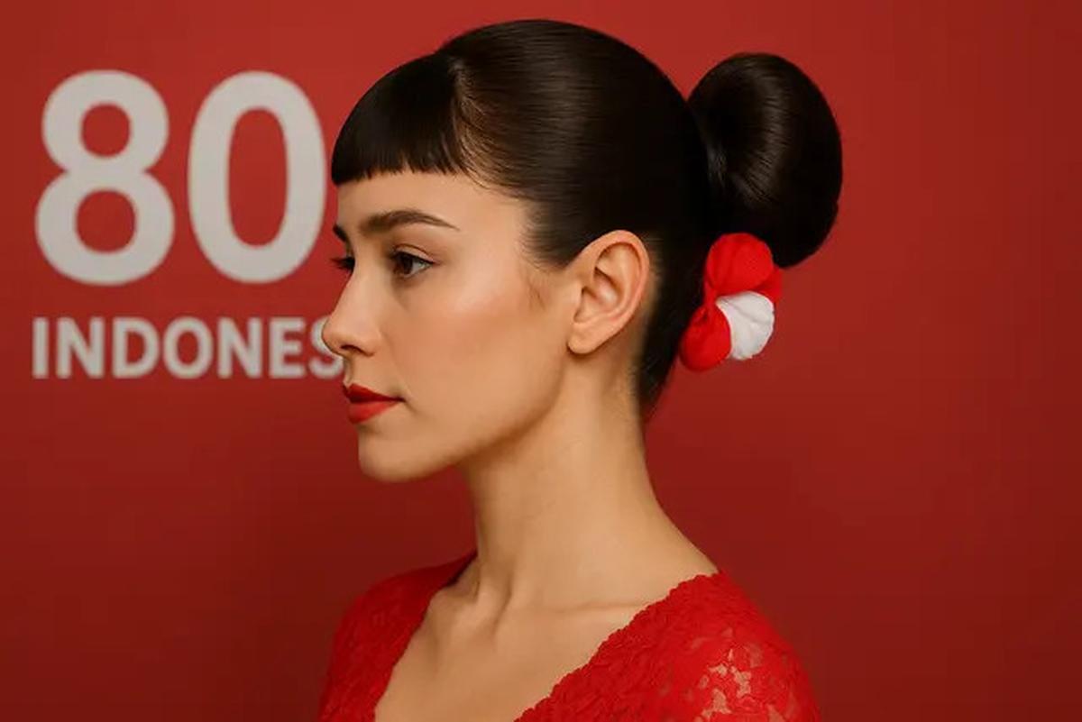 7 Model Sanggul Modern dengan Poni untuk HUT RI ke-80, Anggun dan Kekinian