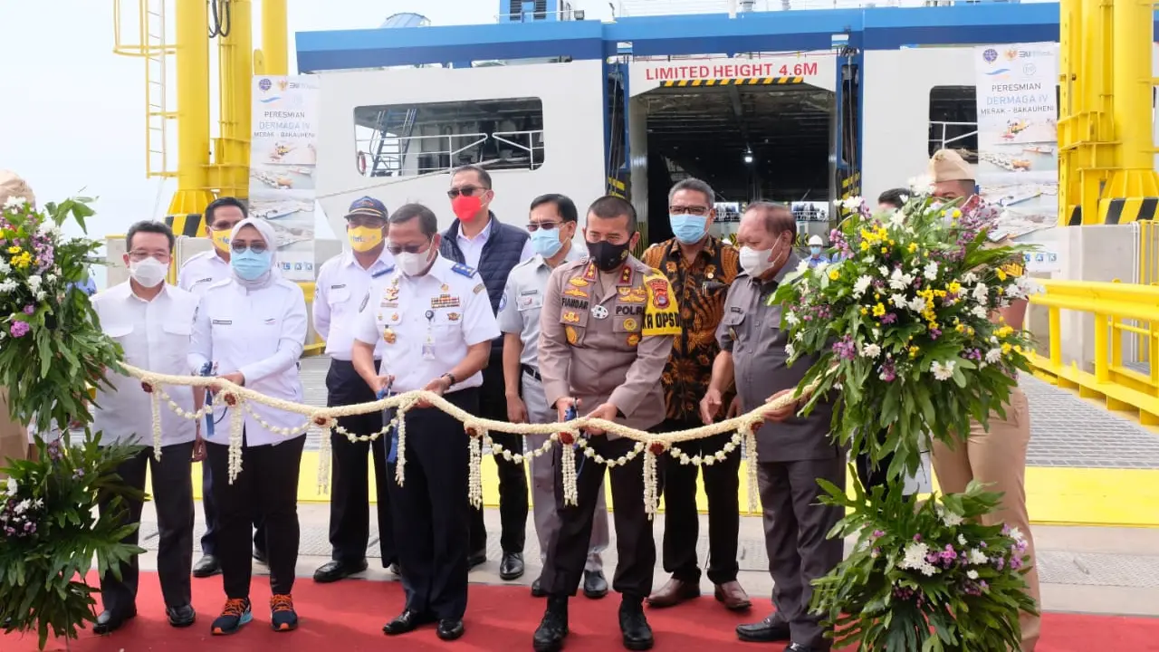 Kementerian Perhubungan meresmikan dermaga IV Merak dan Bakauheni milik PT ASDP Indonesia Ferry (Persero)