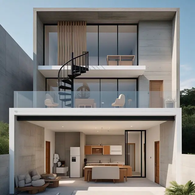 Rumah Tingkat 2 Lantai Lebar 5 Meter dengan Balkon Serbaguna