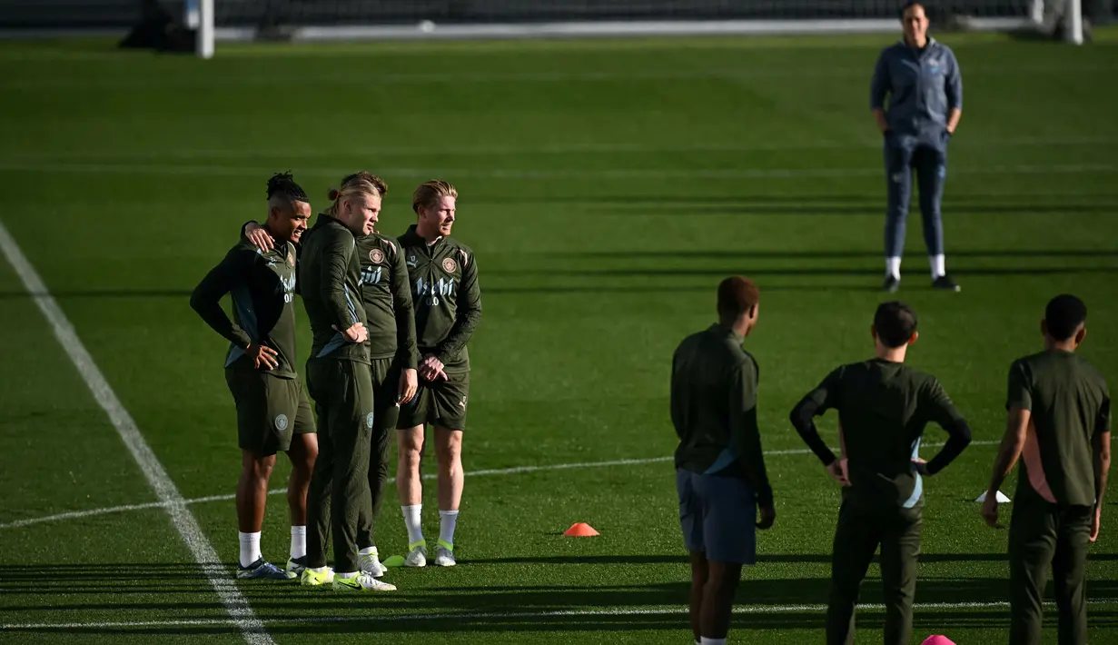 Saat ini, kedua tim—baik Manchester City maupun Sparta Praha—sama-sama mengoleksi empat poin hasil sekali menang dan sekali imbang. (Paul ELLIS/AFP)