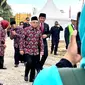 Wakil Presiden RI Ma’ruf Amin saat meninjau situasi pembangunan rumah layak huni bagi keluarga berisiko stunting di Desa Rimba Balai, Kecamatan Banyuasin III, Kabupaten Banyuasin, Sumatera Selatan, Kamis (6/7/2023). Foto: Liputan6.com/Ade Nasihudin.