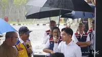 Diguyur Hujan Deras, Wapres Gibran Sidak Jalan Tol Binjai-Langsa