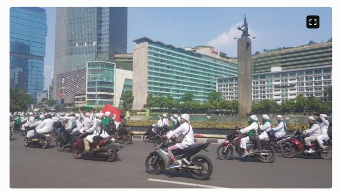 penelusuran klaim video rombongan bermotor FPI saat demonstrasi 13 Oktober 2020