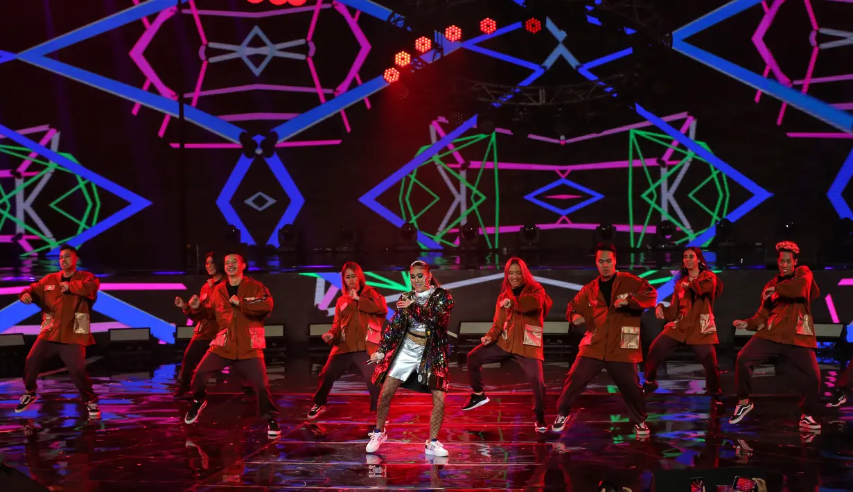 Agnez Mo HUT Indosiar ke-25 (Adrian Putra/Fimela.com)