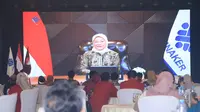 Menaker Ida Fauziyah, ketika memberikan sambutan secara virtual pada Munaslub Ikatan Pengantar Kerja Seluruh Indonesia (IKAPERJASI) Tahun 2023, di Jakarta, Selasa (30/5/2023).