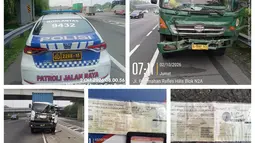 Kecelakaan di Tol Jagorawi, Dua Truk Tronton Tabrakan