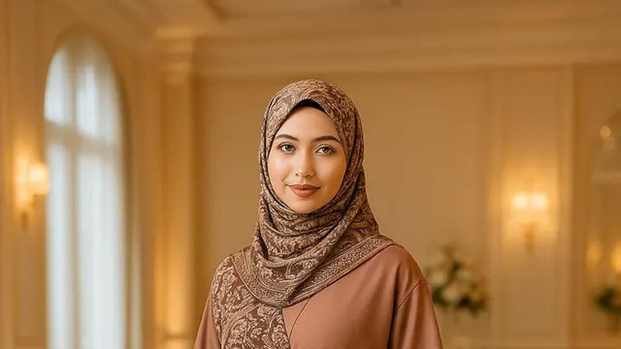 8 Inspirasi Gamis Polos dengan Hijab Motif, Padu Padan Simpel tapi Memesona di 2025