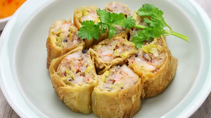 dimsum kulit kembang tahu