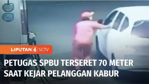 VIDEO: Parah! Pengemudi Minibus Kabur Usai Isi BBM, Petugas SPBU Terseret 70 Meter