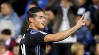 9. James Rodriguez (Real Madrid) - Perkiraan klub tujuan Inter Milan, Chelsea dan Manchester United. Harga sekitar 60 - 70 juta Euro. (EPA/Juanjo Martin)