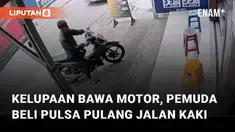Pikiran kurang fokus ditunjukkan oleh seorang pemuda saat beli sesuatu di konter pulsa mengundang perhatian