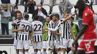 Juventus meraih kemenangan 3-2 atas Sampdoria pada laga pekan keenam Serie A 2021/2022 yang digelar di Juventus Stadium, Minggu (26/9/2021) petang WIB. (AFP/Alberto Pizzoli)