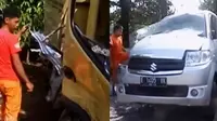 Diduga Sopir Mengantuk, Minibus Hantam Truk, 1 Orang Tewas