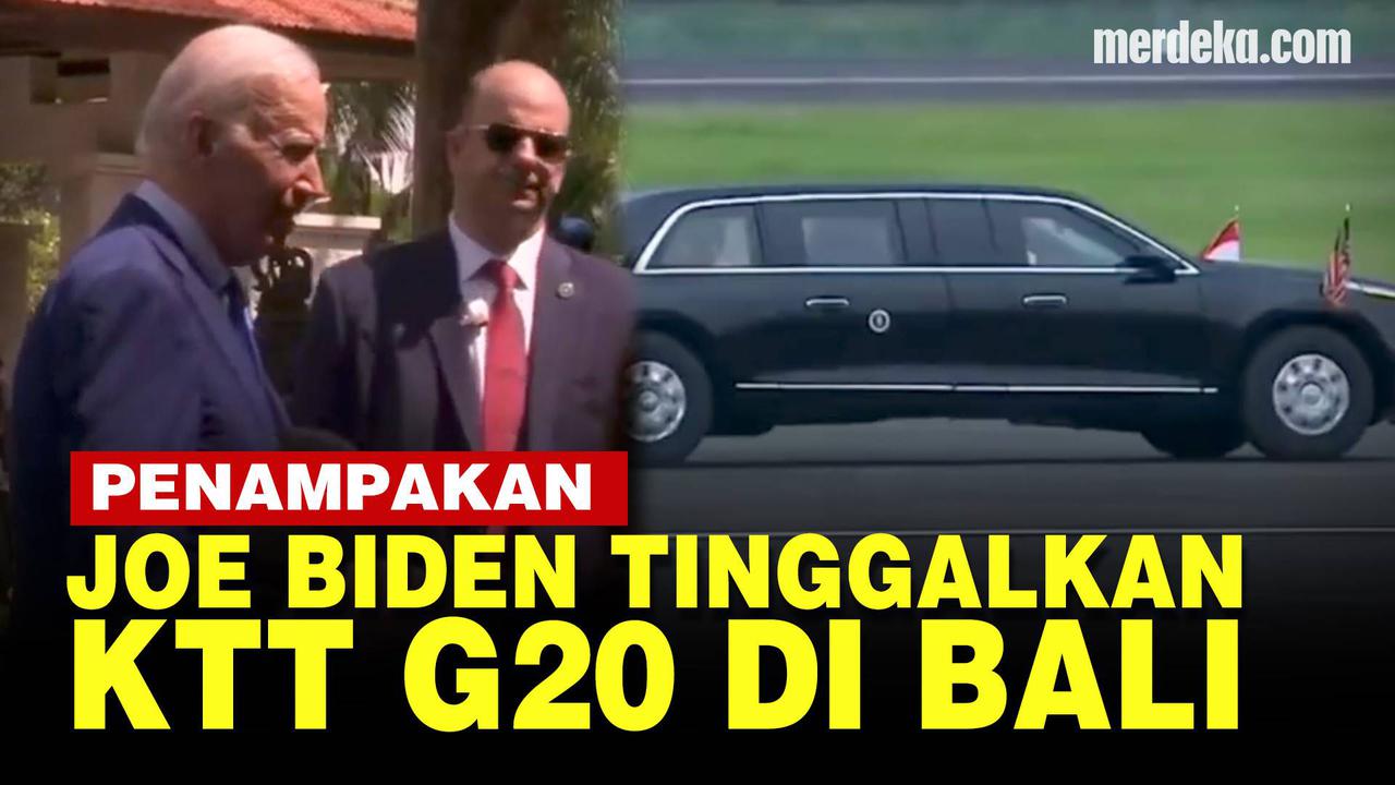 VIDEO: Detik-Detik Pesawat & Mobil 'The Beast' Presiden Joe Biden Tinggalkan G20 Bali