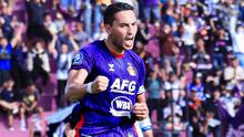 Ezra Walian rayakan cetak gol di laga Persik vs Persis. (X Persik)