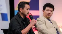 Candra Wijaya saat menghadairi acara konferensi pers SCM Group sebagai pemegang hak siar Olimpiade 2024 Paris di SCTV Tower, Jakarta, Rabu (19/6/2024). (Bola.com/Bagaskara Lazuardi)