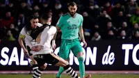 Unionistas of Salamanca saat menjamu Real Madrid di Stadion Pistas del Helmantico pada babak 32 besar Copa del Rey 2019/2020, Kamis dini hari WIB (23/1/2020). Dalam duel ini, Real Madrid menang 3-1. (AFP)