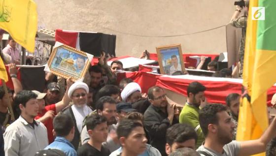 Ratusan Orang Menghadiri Pemakaman Massal di Suriah