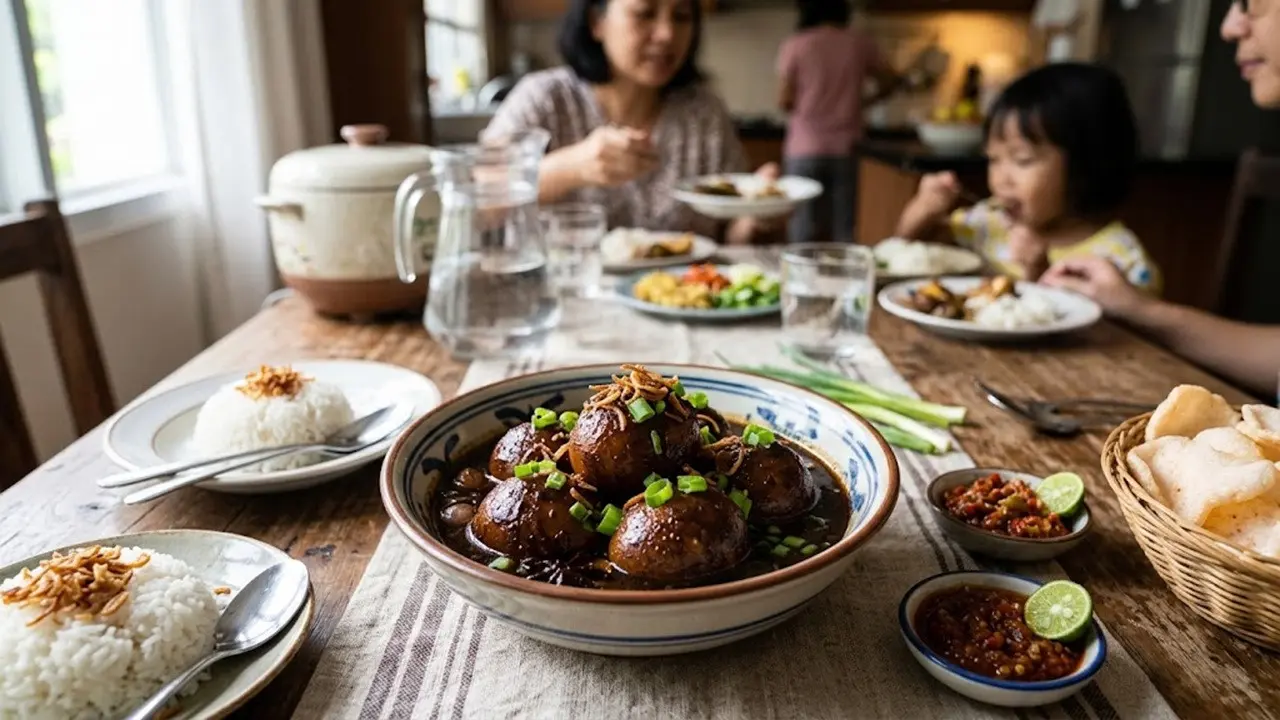 Semur Telur Cokelat Pekat