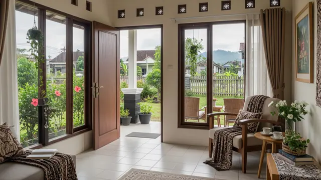 Rumah dengan Halaman Depan Menyatu Teras