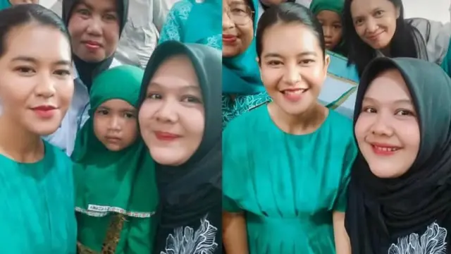 Wajah Natural Kahiyang Ayu Tertangkap Kamera Warga saat Kunjungan ke TK.