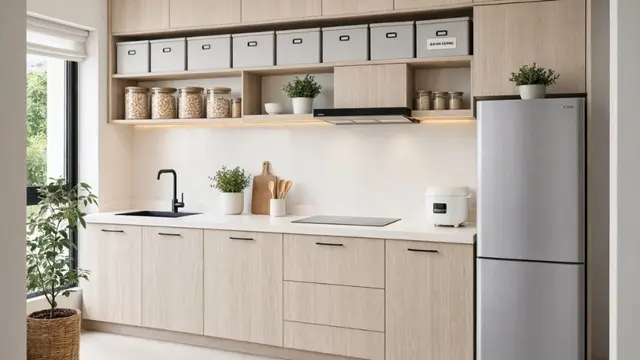 Desain Dapur Kecil dengan Banyak Penyimpanan agar Meja Tetap Rapi (AI Generated)