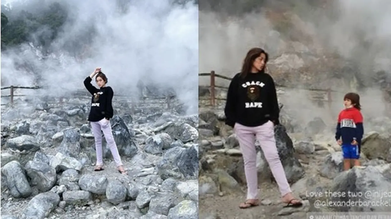 6 Momen Liburan Jessica Iskandar di Tangkuban Perahu, El Barack Antusias