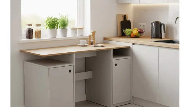 Meja Dapur Mini dengan Konsep Built-in Non Permanen