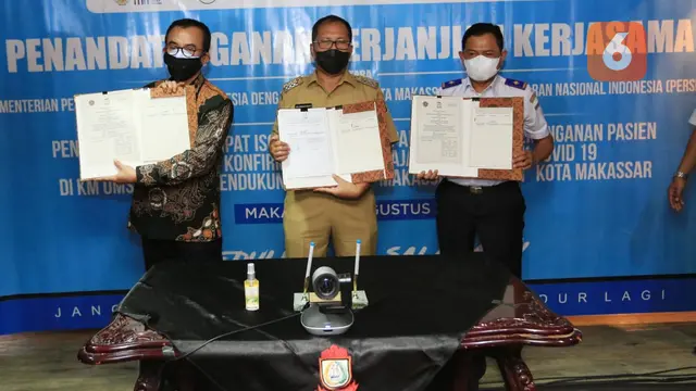 Penandatanganan kerja sama Pemkot Makassar dengan KM Umsini (Liputan6.com/Fauzan)